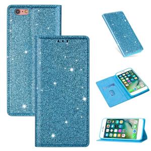 huismerk Voor iPhone 6 Plus Ultradunne Glitter Magnetische horizontale flip lederen hoes met houder & kaartslots (Sky Blue)