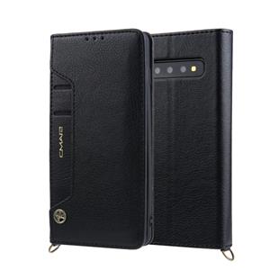 Voor Galaxy S10 CMai2 Kaka-serie Litchi Texture Horizontal Flip Leather Case met Holder & Card Slots(Zwart)