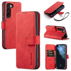 For Samsung Galaxy S22 DG.MING Retro Oil Side Horizontal Flip Leather Case with Holder & Card Slots & Wallet(Red)