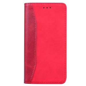 huismerk Voor iPhone 6s Plus Business Stitching Horizontale Flip Lederen case met Double Folding & Bracket & Card Slots & Photo Frame & Wallet(Red)