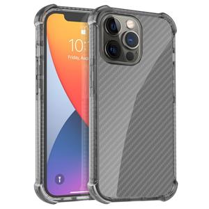 huismerk Koolstofvezel textuur vier-hoek schokbestendige telefooncase voor iphone 13 pro max