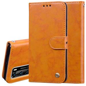 Huismerk Voor Huawei P40 Business Style Oil Wax Texture Horizontal Flip Leather Case met Holder & Card Slots & Wallet(Brown)