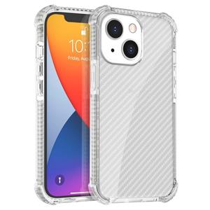 huismerk Koolstofvezel textuur vierhoek shockproof telefooncase voor iphone 13