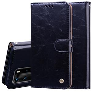 Huismerk Voor Huawei P40 Pro Business Style Oil Wax Texture Horizontal Flip Leather Case met Holder & Card Slots & Wallet(Black)