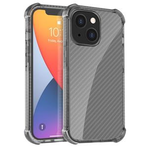 huismerk Koolstofvezel textuur vierhoek shockproof telefooncase voor iphone 13