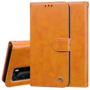 Huismerk Voor Huawei P40 Pro Business Style Oil Wax Texture Horizontal Flip Leather Case met Holder & Card Slots & Wallet(Brown)