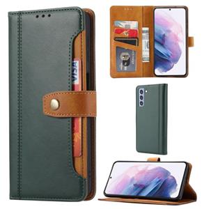 huismerk Voor Samsung Galaxy S22 5G Calf Texture Double Fold Lederen Telefoonhoes