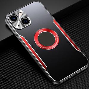 huismerk Aluminium legering + TPU -telefoonhoesje voor iPhone 13 (Black Red)