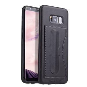 huismerk Fierre Shann volledige beschermende lederen Case voor Galaxy S8 met houder & kaartslot (zwart)