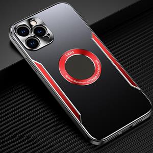 huismerk Aluminium legering + TPU -telefoonhoesje voor iPhone 13 Pro (Black Red)