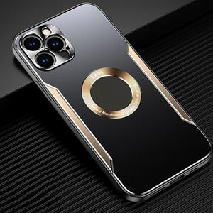 huismerk Aluminum Alloy + TPU Phone Case For iPhone 13 Pro(Black Gold)