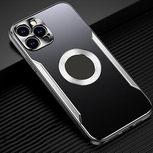 huismerk Aluminium legering + TPU -telefoonhoesje voor iPhone 13 Pro (zwart zilver)