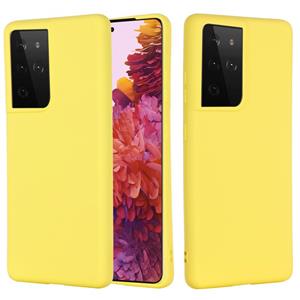 huismerk Voor Samsung Galaxy S30 Ultra Pure Color Liquid Siliconen Schokbestendige full coverage case (geel)