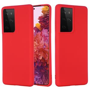 huismerk Voor Samsung Galaxy S30 Ultra Pure Color Liquid Siliconen Schokbestendige Full Coverage Case (Rood)