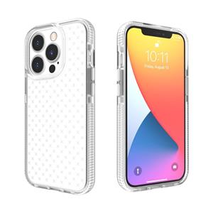 huismerk Rasterpatroon Schokbestendig Transparante TPU-telefooncase voor iPhone 13 Pro Max