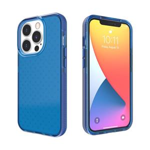 huismerk Rasterpatroon Schokbestendig Transparante TPU-telefooncase voor iPhone 13 Pro Max