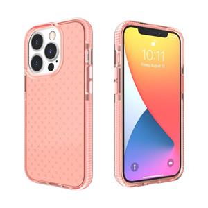 huismerk Rasterpatroon Schokbestendig Transparante TPU-telefooncase voor iPhone 13 Pro Max