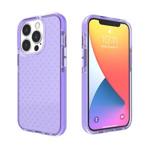 huismerk Rasterpatroon Schokbestendig Transparante TPU-telefooncase voor iPhone 13 Pro Max