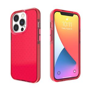 huismerk Rasterpatroon Schokbestendig Transparant TPU-telefooncase voor iPhone 13 Pro Max