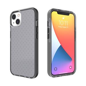 huismerk Rasterpatroon Schokbestendig Transparante TPU-telefooncase voor iPhone 13