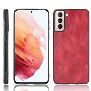 huismerk Voor Samsung Galaxy S21+ 5G / S21 Plus 5G Schokbestendige naaikoeienhuid PC + PU + TPU-hoesje(rood)