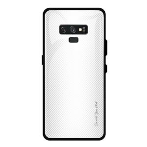 huismerk Voor Galaxy Note 9 textuur gradiënt glas beschermende case (wit)