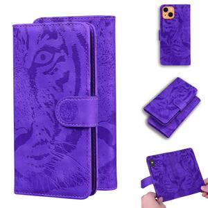 huismerk Tijger embossing patroon horizontale flip lederen tas met houder & kaart slots & portefeuille voor iphone 13 mini