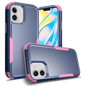 huismerk TPU + PC schokbestendige beschermhoes voor iPhone 12 mini (Royal Blue + Pink)