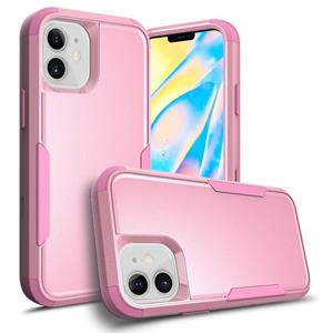 huismerk TPU + PC schokbestendige beschermhoes voor iPhone 12 mini (roze)