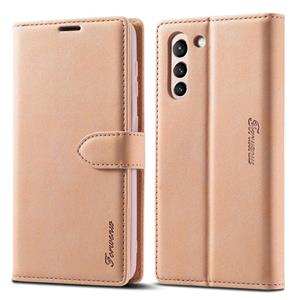 Voor Samsung Galaxy S22 + 5G FORWENW F1 Serie Matte Sterke Magnetism Leren Telefoonhoes (Rose Gold)