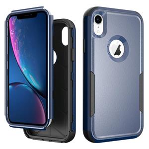 huismerk TPU + PC schokbestendige beschermhoes voor iPhone XR (Royal Blue + Zwart)