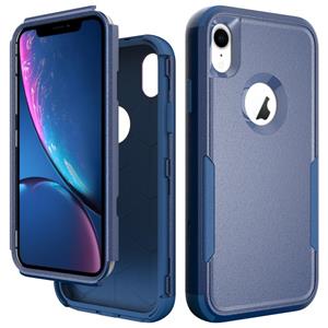 huismerk TPU + PC schokbestendige beschermhoes voor iPhone XR (Royal Blue)