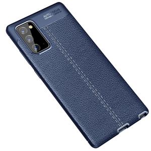 huismerk Voor Samsung Galaxy Note 20 Litchi Texture TPU Schokbestendige case (Navy Blue)