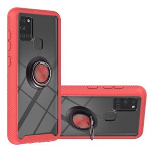 huismerk Voor Samsung Galaxy A21S / A217F Starry Sky Solid Color Serie Schokbestendig PC + TPU beschermhoes met ringhouder en magnetische functie