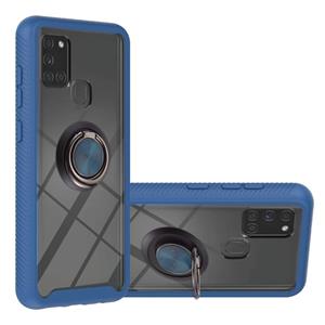 huismerk Voor Samsung Galaxy A21S / A217F Starry Sky Solid Color Serie Schokbestendig PC + TPU beschermhoes met ringhouder en magnetische functie