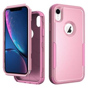 huismerk TPU + PC schokbestendige beschermhoes voor iPhone XR (roze)