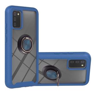 huismerk Voor Samsung Galaxy A02S EU-versie Starry Sky Solid Color Serie Schokbestendig PC + TPU-beschermhoes met ringhouder en magnetische functie