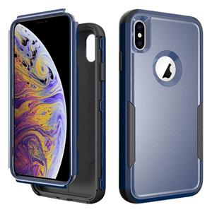 huismerk TPU + PC schokbestendige beschermhoes voor iPhone XS / X (Royal Blue + Zwart)