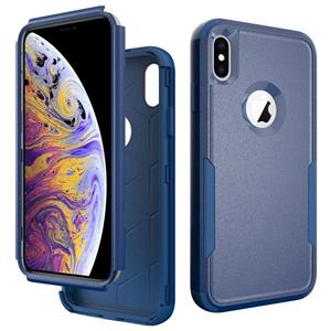 huismerk TPU + PC schokbestendige beschermhoes voor iPhone XS / X (Royal Blue)