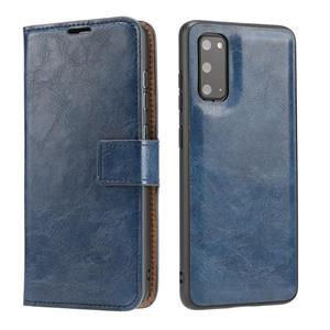 huismerk Voor Samsung Galaxy S20 Crazy Horse Texture Afneembare Magnetische achterkant Horizontale Flip Lederen Case met Houder & Card Slots & Photo Frame & Wa