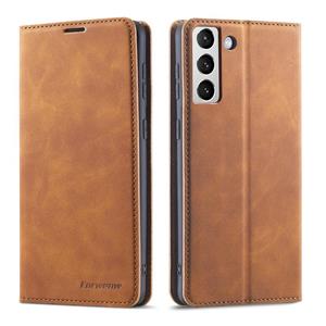 Voor Samsung Galaxy S22 5G Forwenw Dream Series Oil Edge Strong Magnetism Leather Phone Case (Brown)