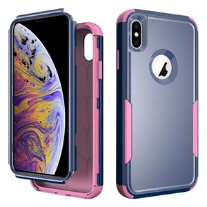 huismerk TPU + PC schokbestendige beschermhoes voor iPhone XS Max (Royal Blue + Pink)