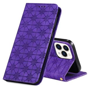 huismerk Lucky Flowers embossing patroon magnetische horizontale flip lederen tas met houder & kaart slots voor iphone 13 pro