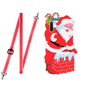 huismerk Voor Samsang Galaxy Note10 Kerst Serie Siliconen Schokbestendig Case met Neck Lanyard (Santa Claus)