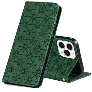 huismerk Lucky Flowers embossing patroon magnetische horizontale flip lederen tas met houder & kaart slots voor iphone 13 pro max