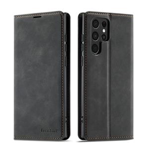 Voor Samsung Galaxy S22 Ultra 5G Forwenw Dream Series Oil Edge Strong Magnetism Leather Telefoon Case (Zwart)