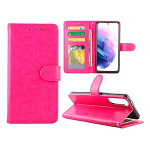 huismerk Voor Samsung Galaxy S21+ 5G/S21 Plus 5G Crazy Horse Texture Leather Horizontale Flip Beschermhoes met Houder & Kaart Slots & Wallet & Photo Frame(Rose