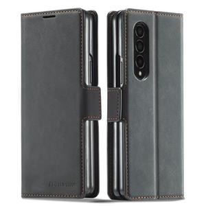 Voor Samsung Galaxy Z Fold3 5G Forwenw Dream Series Oil Edge Strong Magnetism Leather Phone Case (Black)