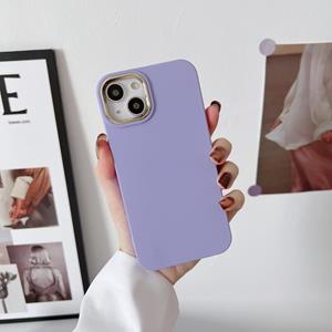 huismerk Liquid Silicone Electroplating + Flanel Phone Case voor iPhone 13 Pro (Purple)