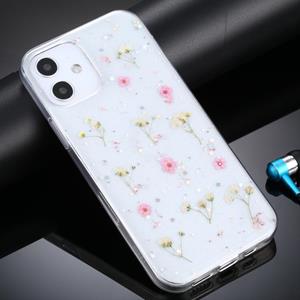 huismerk Gypsophila Bloemen Patroon TPU Beschermhoes voor iPhone 12 mini (Roze)